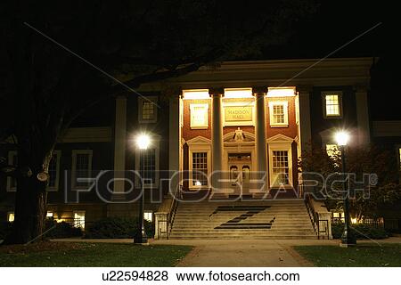 Stock Photo -  Charlottesville, VA, Virginia, University of Virginia, Rotunda, evening. Fotosearch