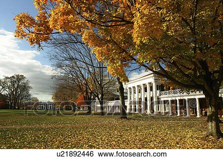 Stock Photograph -  Charlottesville, VA, Virginia, University of Virginia, campus, lawn. Fotosearch
