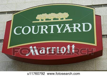 Stock Image -  Chattanooga, TN, Tennessee, Courtyard Marriott Hotel, sign. Fotosearch