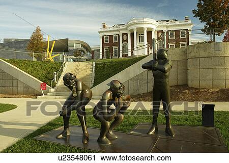 Stock Image -  Chattanooga, TN, Tennessee, Hunter Museum of American Art, baseball sculpture. Fotosearch