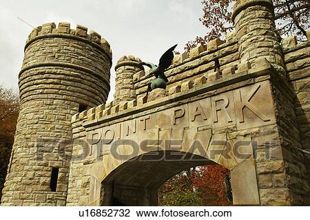 Stock Image -  Chattanooga, TN, Tennessee, Point Park, Lookout Mountain, Chickamauga and Chattanooga National Military Park, entrance. Fotosearch