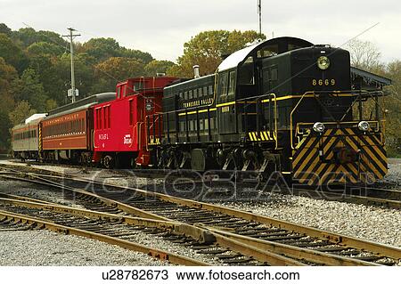 Stock Image -  Chattanooga, TN, Tennessee, Tennessee Valley Railroad, train, station. Fotosearch