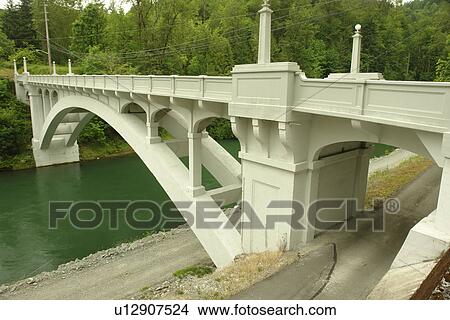 Picture -  Concrete, WA, Washington, Puget Sound Energy Plant and Visitor Center, 1916 Thompson Bridge. Fotosearch