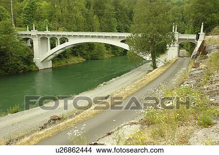 Picture -  Concrete, WA, Washington, Puget Sound Energy Plant and Visitor Center, 1916 Thompson Bridge. Fotosearch