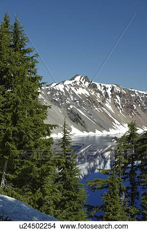 Crater Lake National Park, OR, Oregon, Cascade Range, Volcanic Legacy Scenic Byway, Rim Drive View Large Photo Image Picture - Crater Lake National Park, OR, Oregon, Cascade Range, Volcanic Legacy Scenic Byway, Rim Drive. Fotosearch