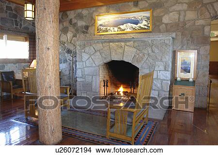 Picture -  Crater Lake National Park, OR, Oregon, Crater Lake Lodge, Cascade Range. Fotosearch