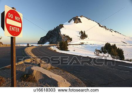 Crater Lake National Park, OR, Oregon, Cascade Range, Volcanic Legacy Scenic Byway from Rim Drive, snow View Large Photo Image Stock Image - Crater Lake National Park, OR, Oregon, Cascade Range, Volcanic Legacy Scenic Byway from Rim Drive, snow. Fotosearch