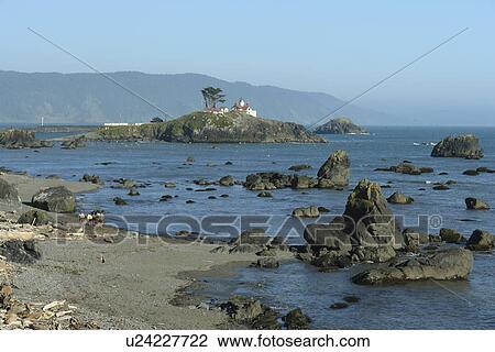 Crescent City, CA, California, Pacific Ocean, Battery Point Lighthouse ca 1856, Battery Point Island View Large Photo Image Stock Image - Crescent City, CA, California, Pacific Ocean, Battery Point Lighthouse ca 1856, Battery Point Island. Fotosearch