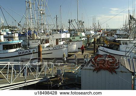 Crescent City, CA, California, Pacific Ocean, Crescent City Harbor, fishing boats View Large Photo Image Stock Photo - Crescent City, CA, California, Pacific Ocean, Crescent City Harbor, fishing boats. Fotosearch