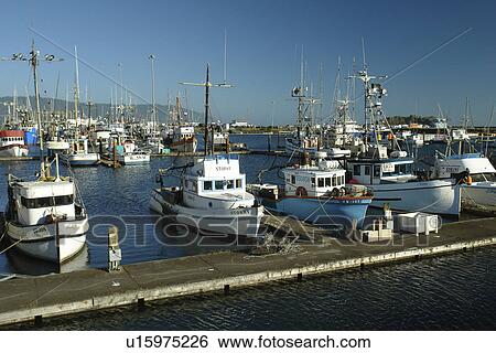 Stock Photograph -  Crescent City, CA, California, Pacific Ocean, Crescent City Harbor, fishing boats. Fotosearch