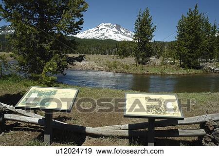 Deschutes National Forest, OR, Oregon, Mount Bachelor, Cascade Lakes National Scenic Byway, Cascade Range, Soda Creek, interpretive signs View Large Photo Image Stock Photo - Deschutes National Forest, OR, Oregon, Mount Bachelor, Cascade Lakes National Scenic Byway, Cascade Range, Soda Creek, interpretive signs. Fotosearch