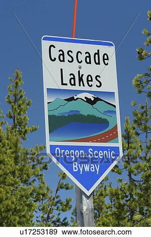 Deschutes National Forest, OR, Oregon, Cascade Lakes National Scenic Byway, road sign View Large Photo Image Stock Photo - Deschutes National Forest, OR, Oregon, Cascade Lakes National Scenic Byway, road sign. Fotosearch