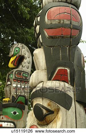 Duncan, British Columbia, Canada, Vancouver Island, Totem poles View Large Photo Image Stock Photograph - Duncan, British Columbia, Canada, Vancouver Island, Totem poles. Fotosearch
