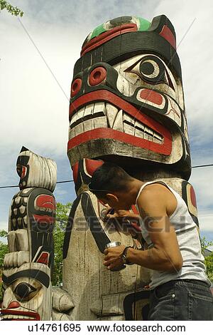 Duncan, British Columbia, Canada, Vancouver Island, Totem poles View Large Photo Image Stock Photography - Duncan, British Columbia, Canada, Vancouver Island, Totem poles. Fotosearch
