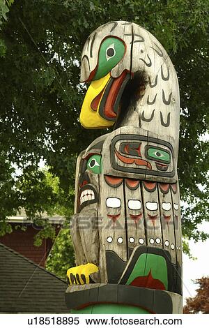 Stock Photography -  Duncan, British Columbia, Canada, Vancouver Island, Totem poles. Fotosearch