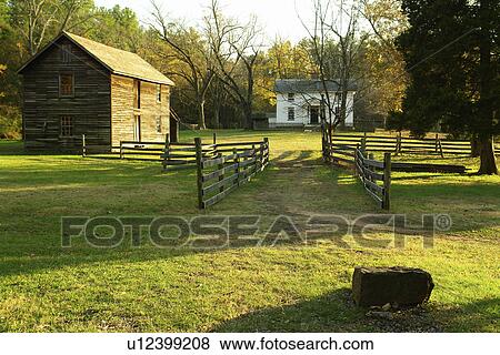 Stock Photo -  Durham, NC, North Carolina, Bennett Place State Historic Site, autumn. Fotosearch