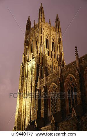 Durham, NC, North Carolina, Duke University, Duke University Chapel, evening View Large Photo Image Stock Photo -  Durham, NC, North Carolina, Duke University, Duke University Chapel, evening. Fotosearch