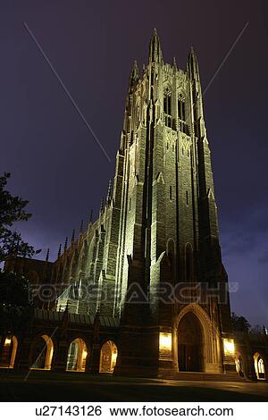 Durham, NC, North Carolina, Duke University, Duke University Chapel, evening View Large Photo Image Stock Photograph -  Durham, NC, North Carolina, Duke University, Duke University Chapel, evening. Fotosearch