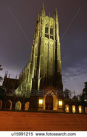 Durham, NC, North Carolina, Duke University, Duke University Chapel, evening View Large Photo Image Stock Photography -  Durham, NC, North Carolina, Duke University, Duke University Chapel, evening. Fotosearch