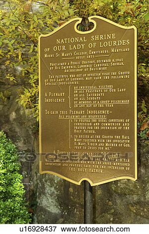 Emmitsburg, MD, Maryland, Mount St. Mary's University, National Shrine of Our Lady of Lourdes, Historic Marker View Large Photo Image Stock Photo - Emmitsburg, MD, Maryland, Mount St. Mary's University, National Shrine of Our Lady of Lourdes, Historic Marker. Fotosearch