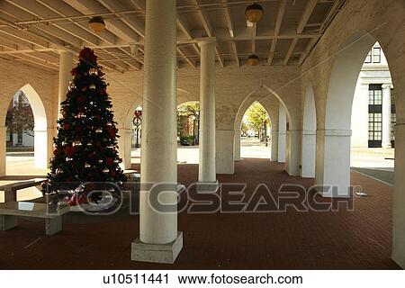 Stock Image -  Fayetteville, NC, North Carolina, Downtown, The Market House, arches, arcade. Fotosearch