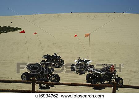 Stock Image -  Florence, OR, Oregon, Pacific Ocean, Pacific Coast Scenic Byway, Rt Route, Highway 101, Oregon Dunes National Recreation Area, Siuslaw National Forest, Jessie M. Honeyman Memorial State Park, sand dunes. Fotosearch