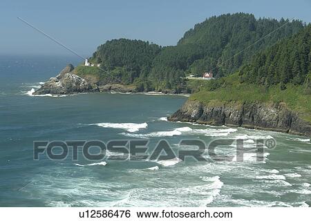 Florence, OR, Oregon, Pacific Ocean, Pacific Coast Scenic Byway, Rt Route, Highway 101, Heceta Head Light State Scenic Viewpoint, Devil's Elbow Beach View Large Photo Image Stock Photograph - Florence, OR, Oregon, Pacific Ocean, Pacific Coast Scenic Byway, Rt Route, Highway 101, Heceta Head Light State Scenic Viewpoint, Devil's Elbow Beach. Fotosearch