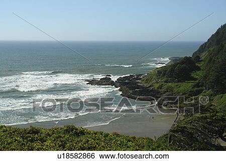 Stock Photograph -  Florence, OR, Oregon, Pacific Ocean, Pacific Coast Scenic Byway, Rt Route, Highway 101, Searose Beach. Fotosearch