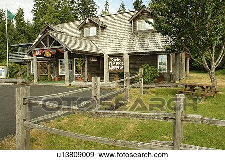 Stock Photo -  Forks, WA, Washington, Pacific Ocean, Olympic Peninsula, Forks Timber Museum. Fotosearch
