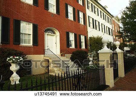 Stock Image -  Frederick, MD, Maryland, Historic Downtown, Ross/Mathias Mansions. Fotosearch