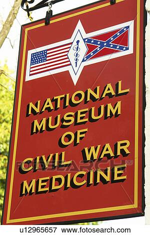 Stock Photo -  Frederick, MD, Maryland, Historic Downtown, National Museum of Civil War Medicine, sign. Fotosearch