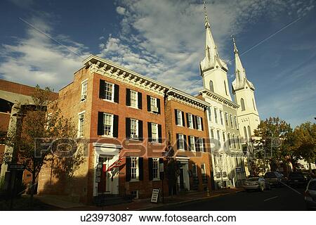 Stock Photo -  Frederick, MD, Maryland, Historic Downtown, Evangelical Lutheran Church. Fotosearch