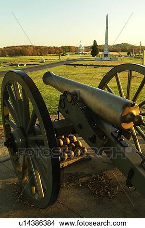 Picture -  Gettysburg, PA, Pennsylvania, Gettysburg National Military Park, High Water Mark, cannon. Fotosearch