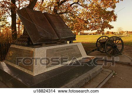 Picture -  Gettysburg, PA, Pennsylvania, Gettysburg National Military Park, Open Book Monument, High Water Mark. Fotosearch