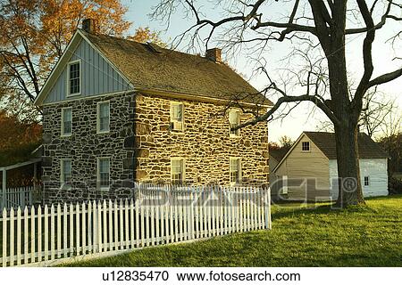 Gettysburg, PA, Pennsylvania, Gettysburg National Military Park, stone house with white picket fence View Large Photo Image Stock Image - Gettysburg, PA, Pennsylvania, Gettysburg National Military Park, stone house with white picket fence. Fotosearch
