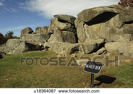 Gettysburg, PA, Pennsylvania, Gettysburg National Military Park, The Peach Orchard, Devil's Den View Large Photo Image Stock Photo - Gettysburg, PA, Pennsylvania, Gettysburg National Military Park, The Peach Orchard, Devil's Den. Fotosearch