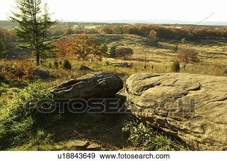 Gettysburg, PA, Pennsylvania, Gettysburg National Military Park, Little Round Top View Large Photo Image Stock Photo - Gettysburg, PA, Pennsylvania, Gettysburg National Military Park, Little Round Top. Fotosearch