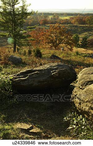 Stock Photograph -  Gettysburg, PA, Pennsylvania, Gettysburg National Military Park, Little Round Top. Fotosearch
