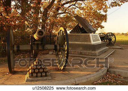 Stock Photography -  Gettysburg, PA, Pennsylvania, Gettysburg National Military Park, Open Book Monument, High Water Mark. Fotosearch