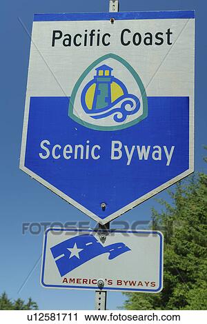 Gold Beach, OR, Oregon, Pacific Ocean, Pacific Coast Scenic Byway, Rt Route, Highway 101, road sign View Large Photo Image Stock Image - Gold Beach, OR, Oregon, Pacific Ocean, Pacific Coast Scenic Byway, Rt Route, Highway 101, road sign. Fotosearch