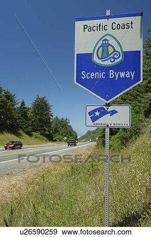 Gold Beach, OR, Oregon, Pacific Ocean, Pacific Coast Scenic Byway, Rt Route, Highway 101, road sign View Large Photo Image Stock Photo - Gold Beach, OR, Oregon, Pacific Ocean, Pacific Coast Scenic Byway, Rt Route, Highway 101, road sign. Fotosearch