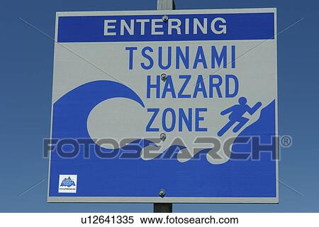 Gold Beach, OR, Oregon, Pacific Ocean, Pacific Coast Scenic Byway, Rt Route, Highway 101, road sign, Entering Tsunami Hazard Zone View Large Photo Image Stock Photography - Gold Beach, OR, Oregon, Pacific Ocean, Pacific Coast Scenic Byway, Rt Route, Highway 101, road sign, Entering Tsunami Hazard Zone. Fotosearch