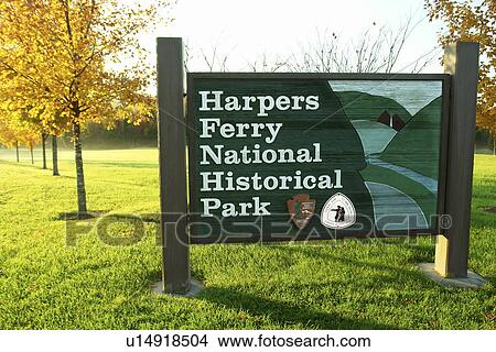 Harpers Ferry, WV, West Virginia, Harpers Ferry National Historic Park, entrance sign View Large Photo Image Picture - Harpers Ferry, WV, West Virginia, Harpers Ferry National Historic Park, entrance sign. Fotosearch