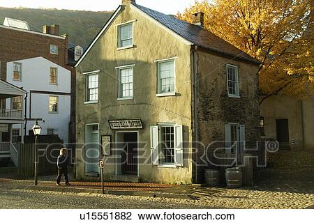 Stock Image -  Harpers Ferry, WV, West Virginia, Historic Downtown, National Historical Park. Fotosearch