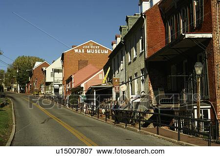 Stock Photo -  Harpers Ferry, WV, West Virginia, Historic Downtown. Fotosearch