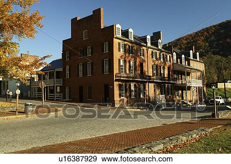 Harpers Ferry, WV, West Virginia, Historic Downtown, National Historical Park, Stephson's Hotel View Large Photo Image Stock Photo - Harpers Ferry, WV, West Virginia, Historic Downtown, National Historical Park, Stephson's Hotel. Fotosearch