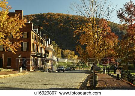Stock Photo -  Harpers Ferry, WV, West Virginia, Historic Downtown, National Historical Park. Fotosearch