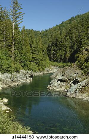 Stock Photo -  Hiouchi, CA, California, Smith River National Recreation Area, Six Rivers National Forest Scenic Byway, South Fork Smith River. Fotosearch