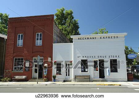 Stock Photograph -  Historic Jacksonville, OR, Oregon, Gold Mining Town, downtown. Fotosearch