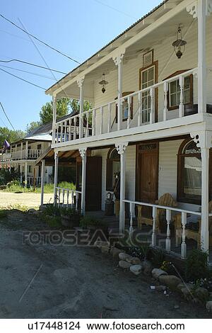 Picture -  Idaho City, ID, Idaho, Ponderosa Pine Scenic Byway, Gold Mining Town, Idaho City Hotel. Fotosearch